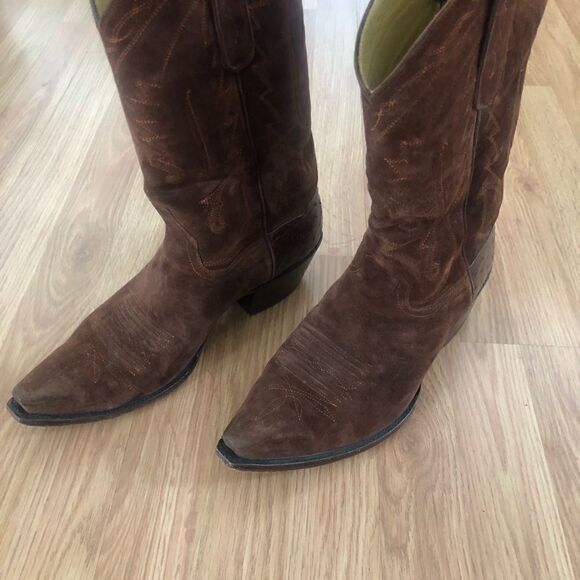 BACK AT THE RANCH El Rancho 12” Suede Leather/Ostrich Cowboy Boots - Picture 4 of 15